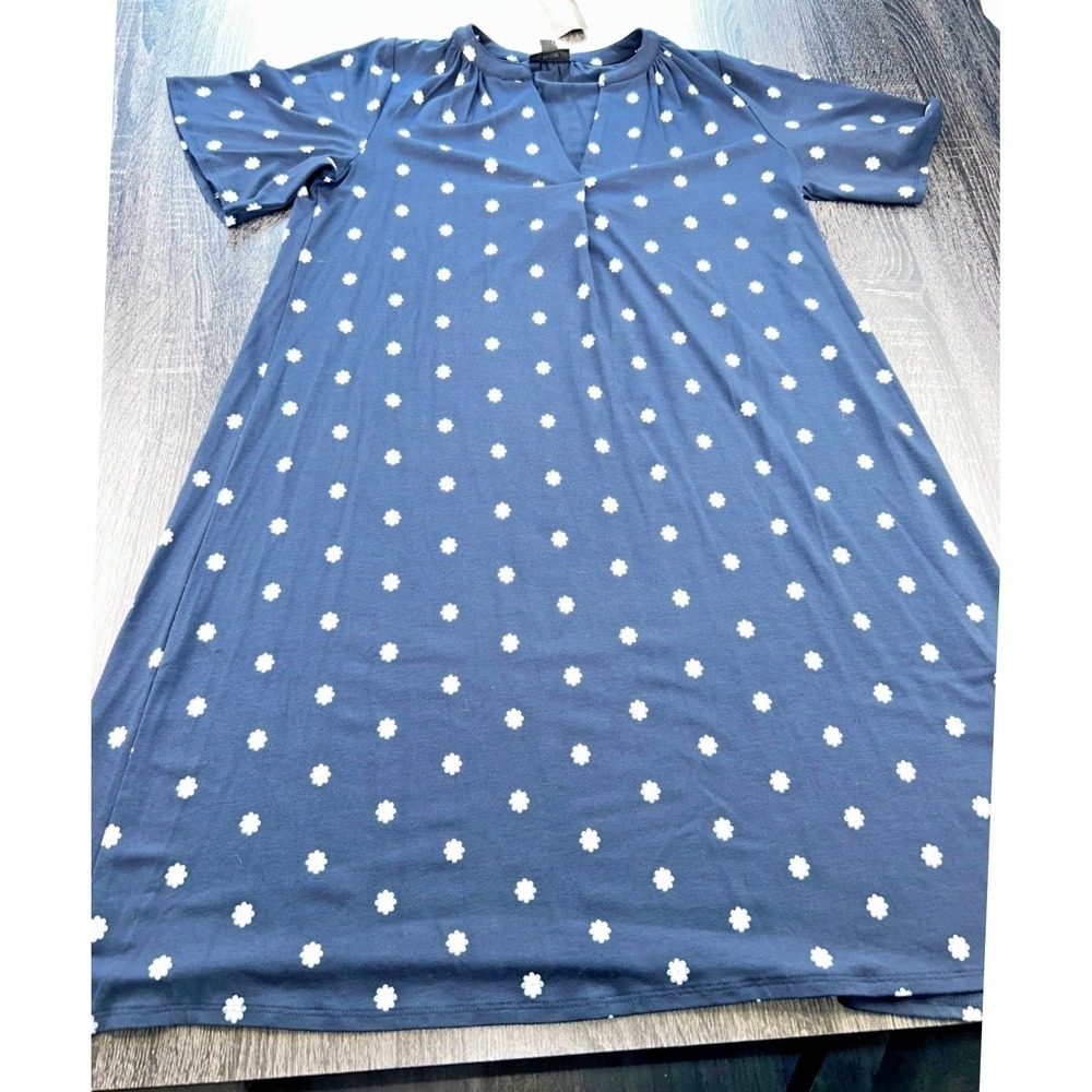 J. Jill‎ Blue Daisy Floral Short Sleeve Dress NEW Medium Cottagecore Casual